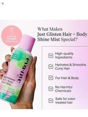EVA NYC Just Glisten Hair + Body Shine Mist Spray NEW! FULL-SIZE!
